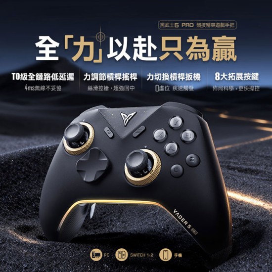 【飛智  FLYDIGI】黑武士5 PRO 競技精英手把 (國際版)