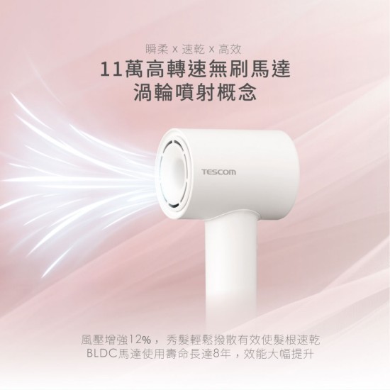 【TESCOM】 TD760TW 專業負離子吹風機 BLDC馬達 濃度負離子 吹風機 負離子
