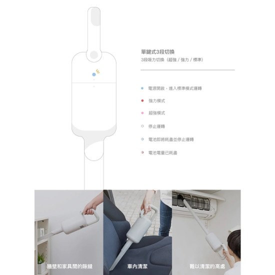 【±0 正負零】XJC-Y011 無線吸塵器 吸塵器 手持吸塵器 現貨 白色 USB充電 Y010升級版 (灰白)