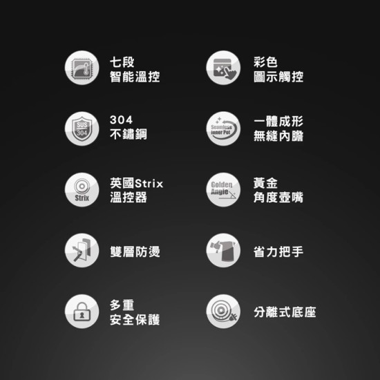 【奇美 CHIMEI】 KT-17STC0 彩屏溫控快煮壺 1.7L 304不鏽鋼 彩色圖示觸控 雙層防燙 快煮壺