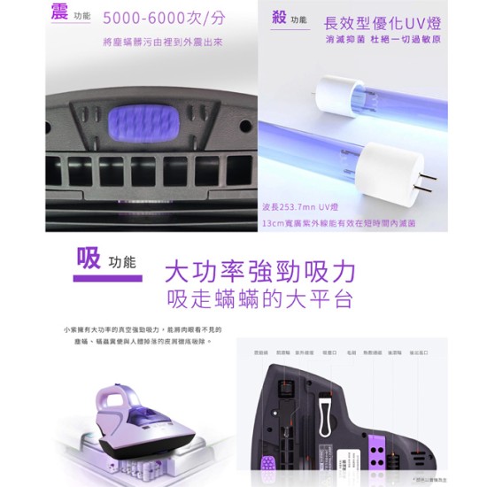 【Mr.Smart】小紫2代 紅綠燈 除蟎吸塵器 +贈12顆濾網