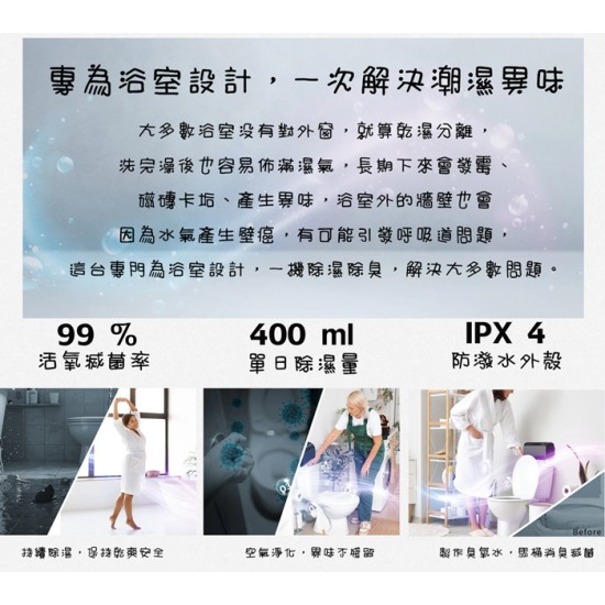 酷樂館【未來實驗室】Midizon 衛浴殺菌除濕機 活氧 去異味 免倒水 智慧感應 全天除溼 除濕機 除霉