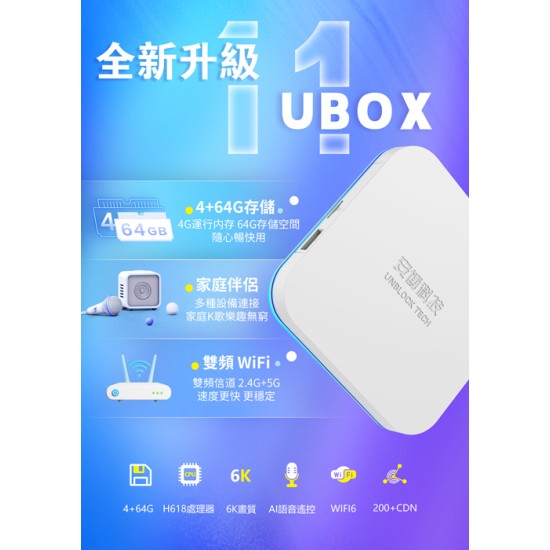 另贈N7D 空氣濾清機 【安博】 UBOX11 電視盒 X18 Pro MAX 純淨版 標配【2024最新】